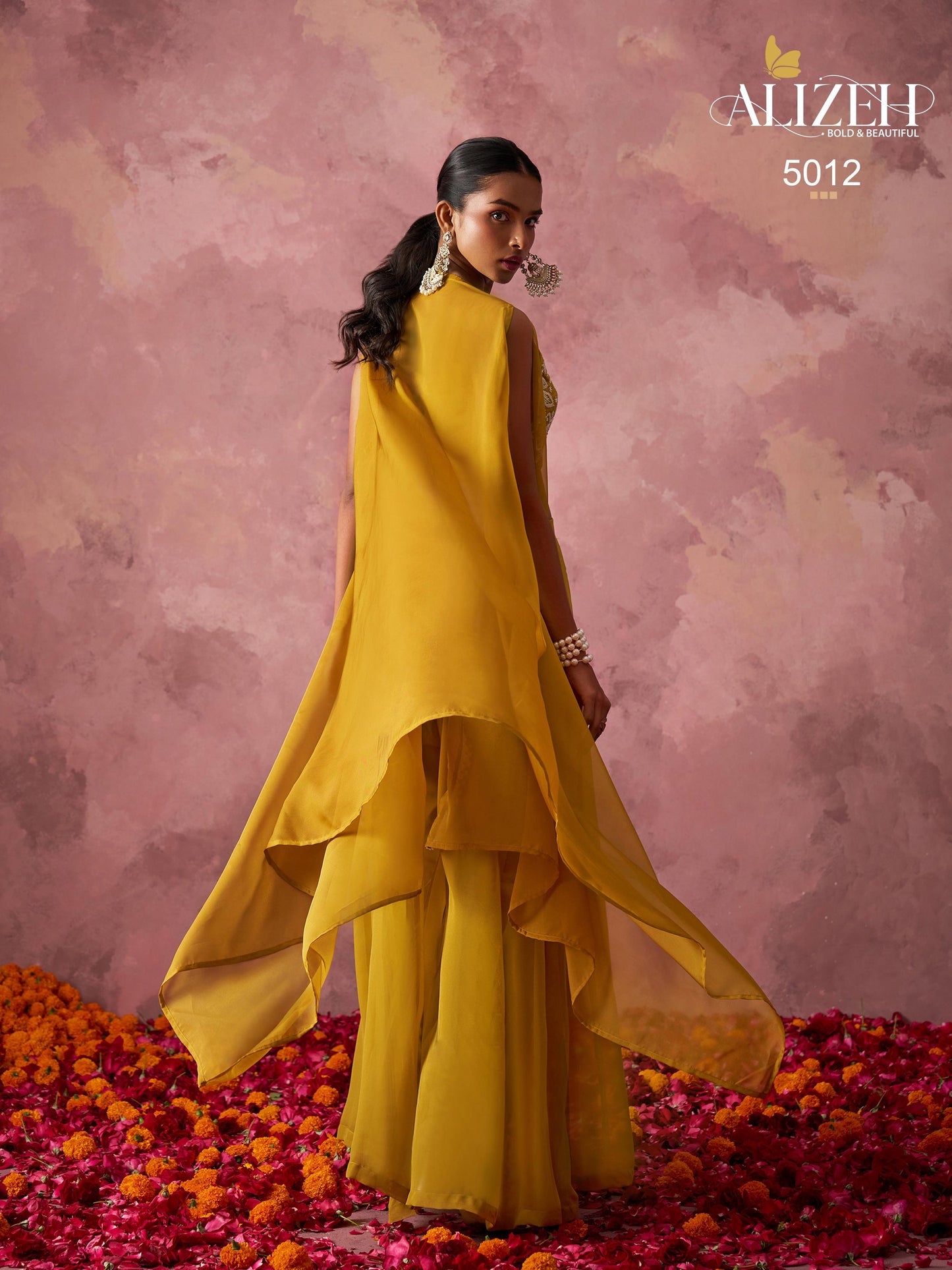 RANG — Indo-Western Sharara Cape Set | Khatli Embroidery