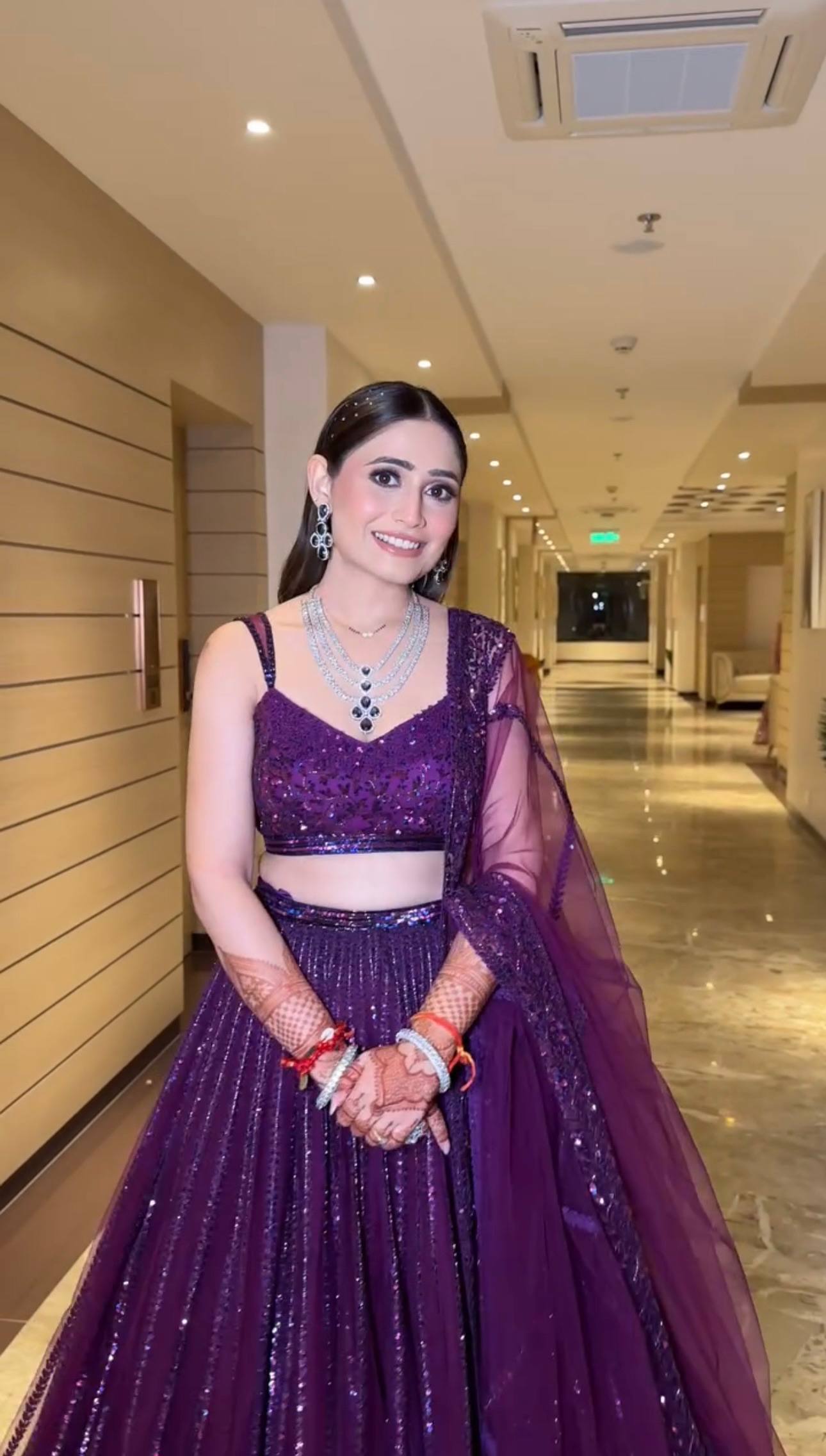 Purple Net Sequin & Dori Work Lehenga Choli with Dupatta | Party & Wedding Wear
