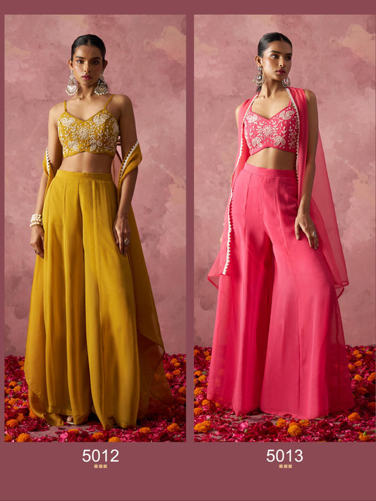 RANG — Indo-Western Sharara Cape Set | Khatli Embroidery