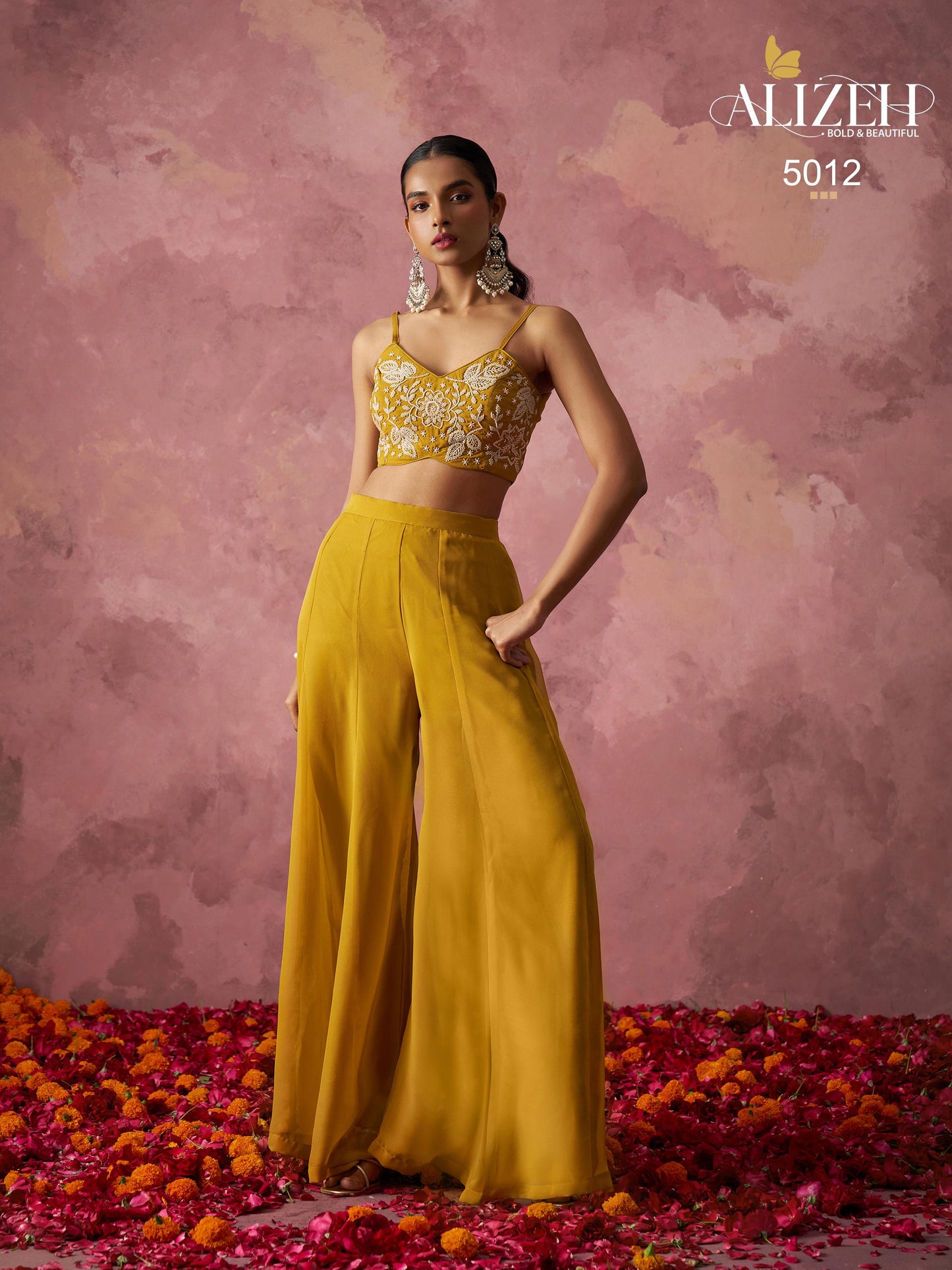 RANG — Indo-Western Sharara Cape Set | Khatli Embroidery