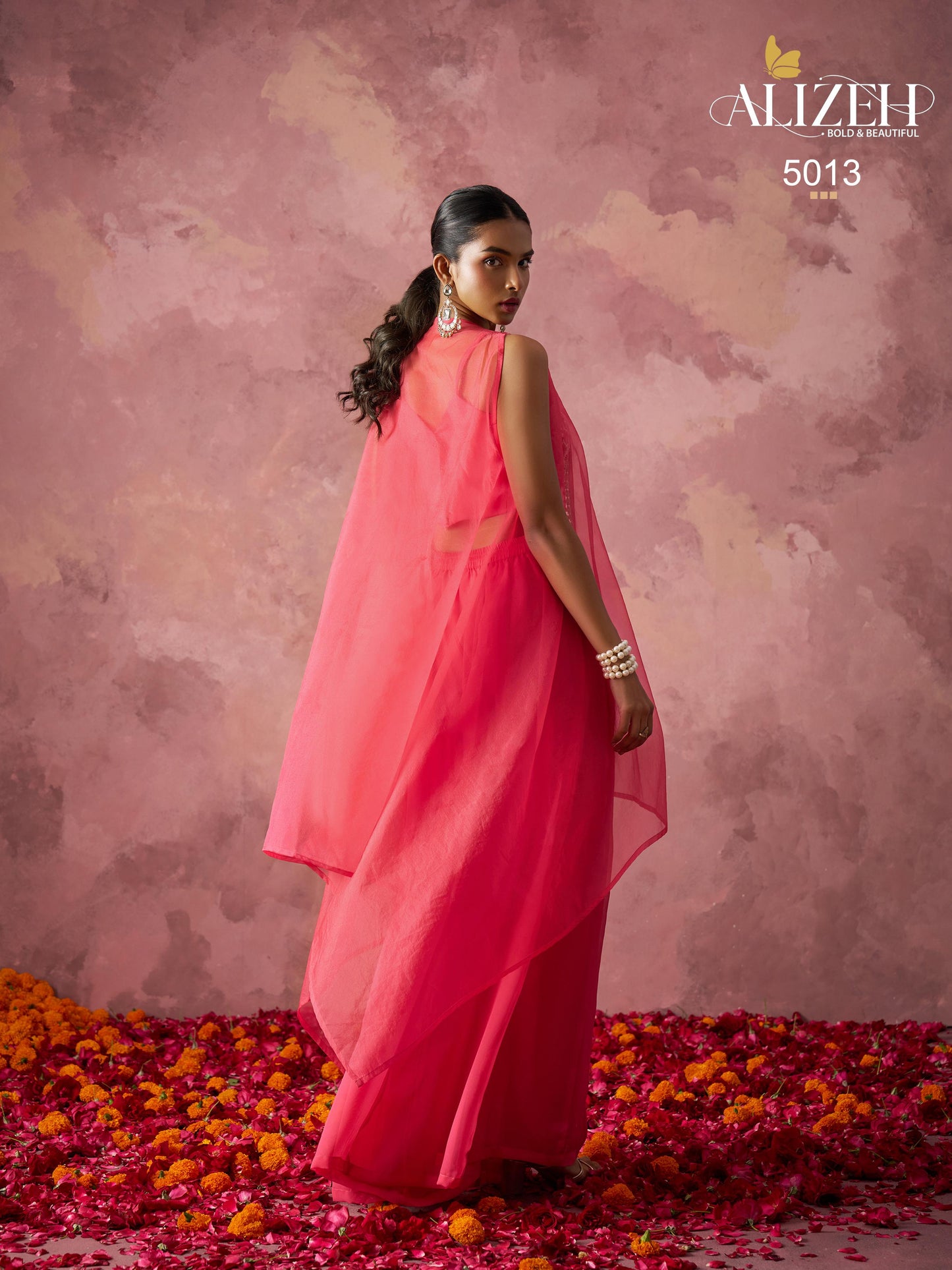 RANG — Indo-Western Sharara Cape Set | Khatli Embroidery