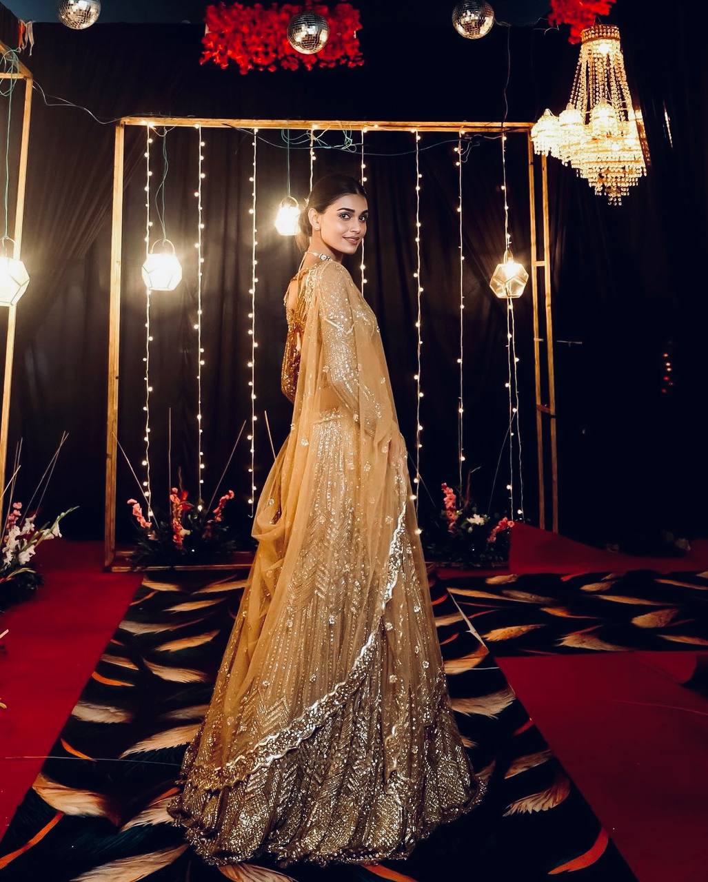 Kasturi Silk Georgette Lehenga Choli with Sequins & Dori Work | 4.5m Flair | Net Dupatta | Ready to Ship
