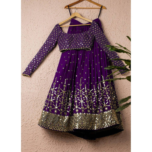 Royal Embroidered Georgette Sequins Lehenga Choli with Soft Net Dupatta
