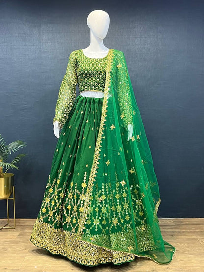 Royal Embroidered Georgette Sequins Lehenga Choli with Soft Net Dupatta