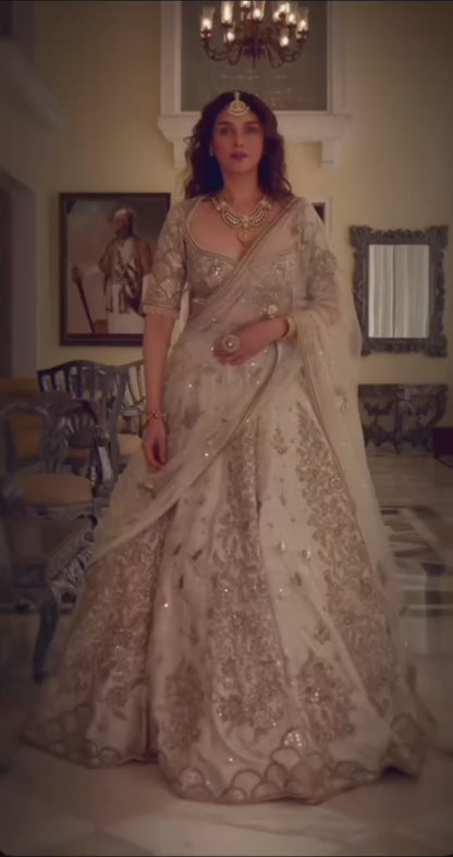Heavy Slub Silk Lehenga Choli with Sequins, Dori & Zari Work | Party Wear & Wedding Outfit